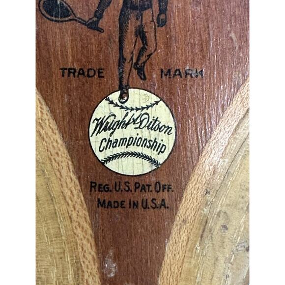 Antique 1900’s Wright & Ditson gut string Challenge Tennis Racket USA Pat - Picture 2 of 16